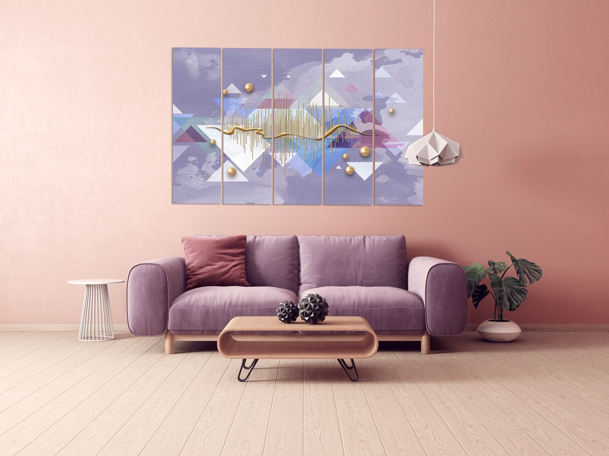 Geometrische Wandkunst Abstrakte Leinwand druckbare Wohndekor Wandkunst Extra großes Leinwandgemälde Riesige Multi-Panel-Wandkunst