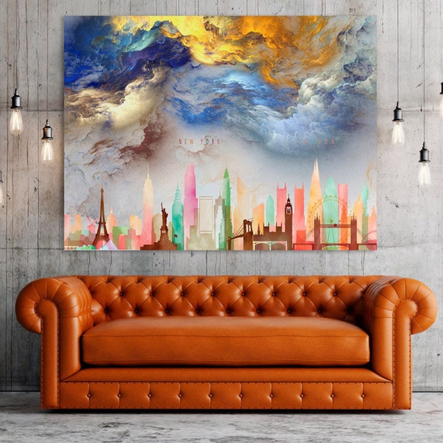 Abstrakte Wandkunst Leinwandgemälde, minimalistische Wandkunst, moderne abstrakte Kunst, riesige Wandkunst Wandbehang Dekor Multi Panel Wandkunst