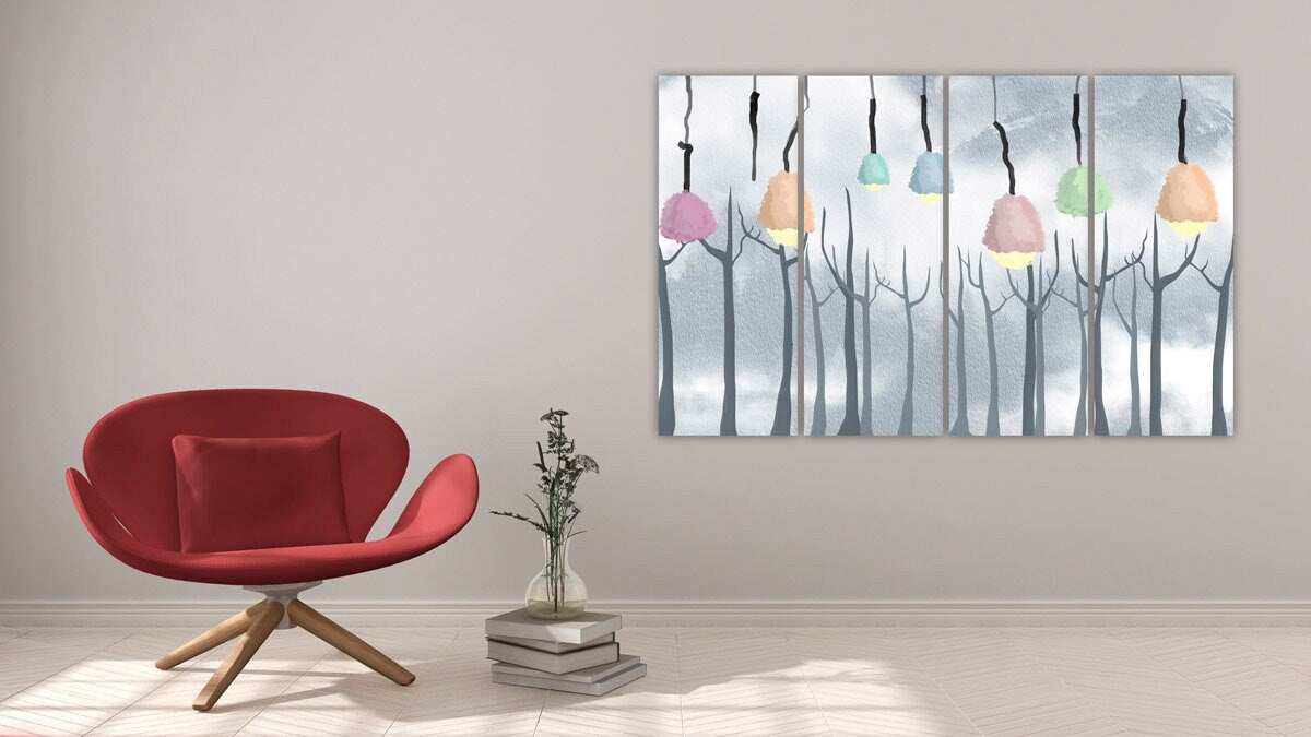 Modernes extra großes Wandbild auf Leinwand, Abstrakter Kunstdruck, Trendy Raumdekor, Kaffeebar Dekor