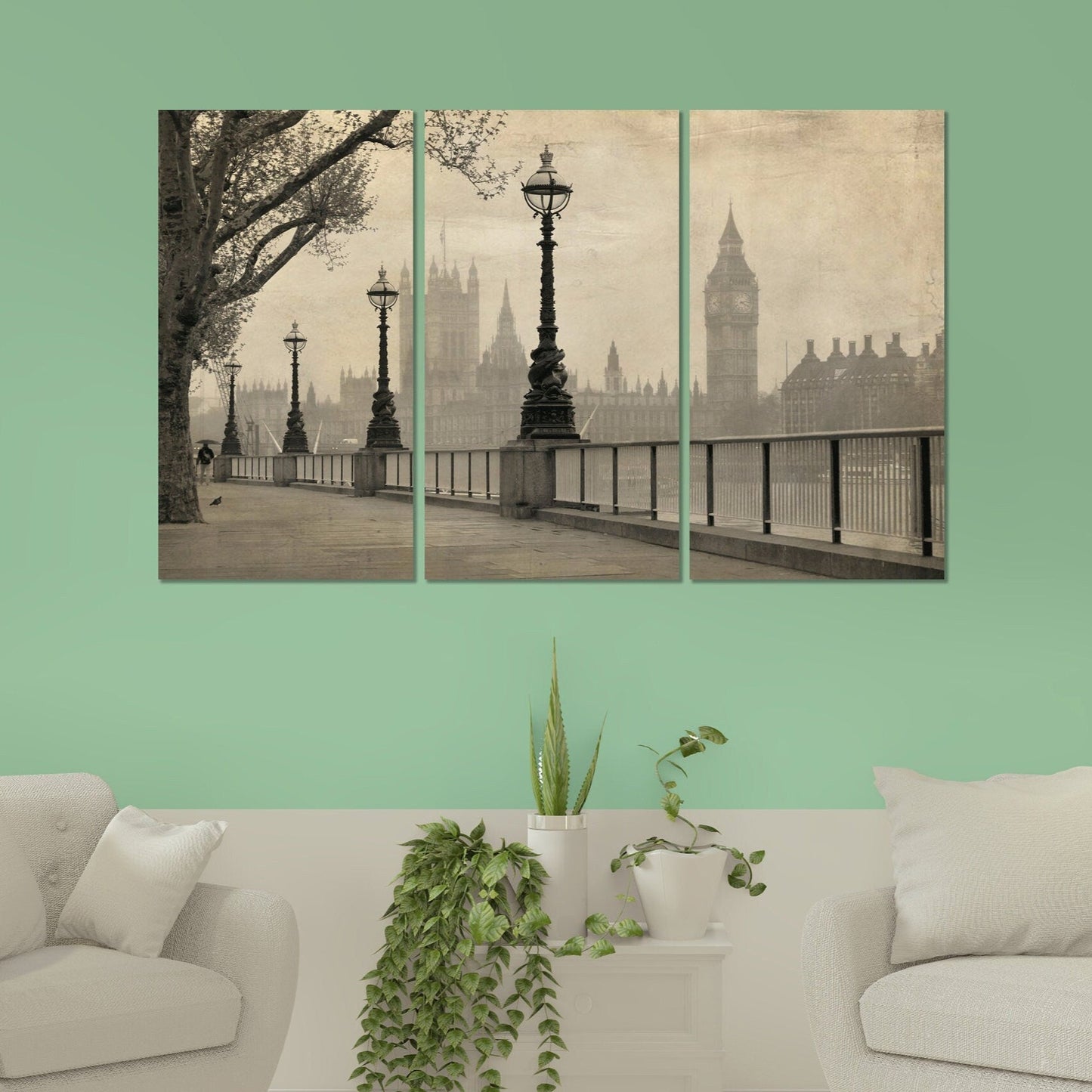 Vintage London Reiseposter, London Gemälde, Stadt Multi Panel Wandkunst, London Wandkunst Leinwanddruck, London Geschenke, City Street Art