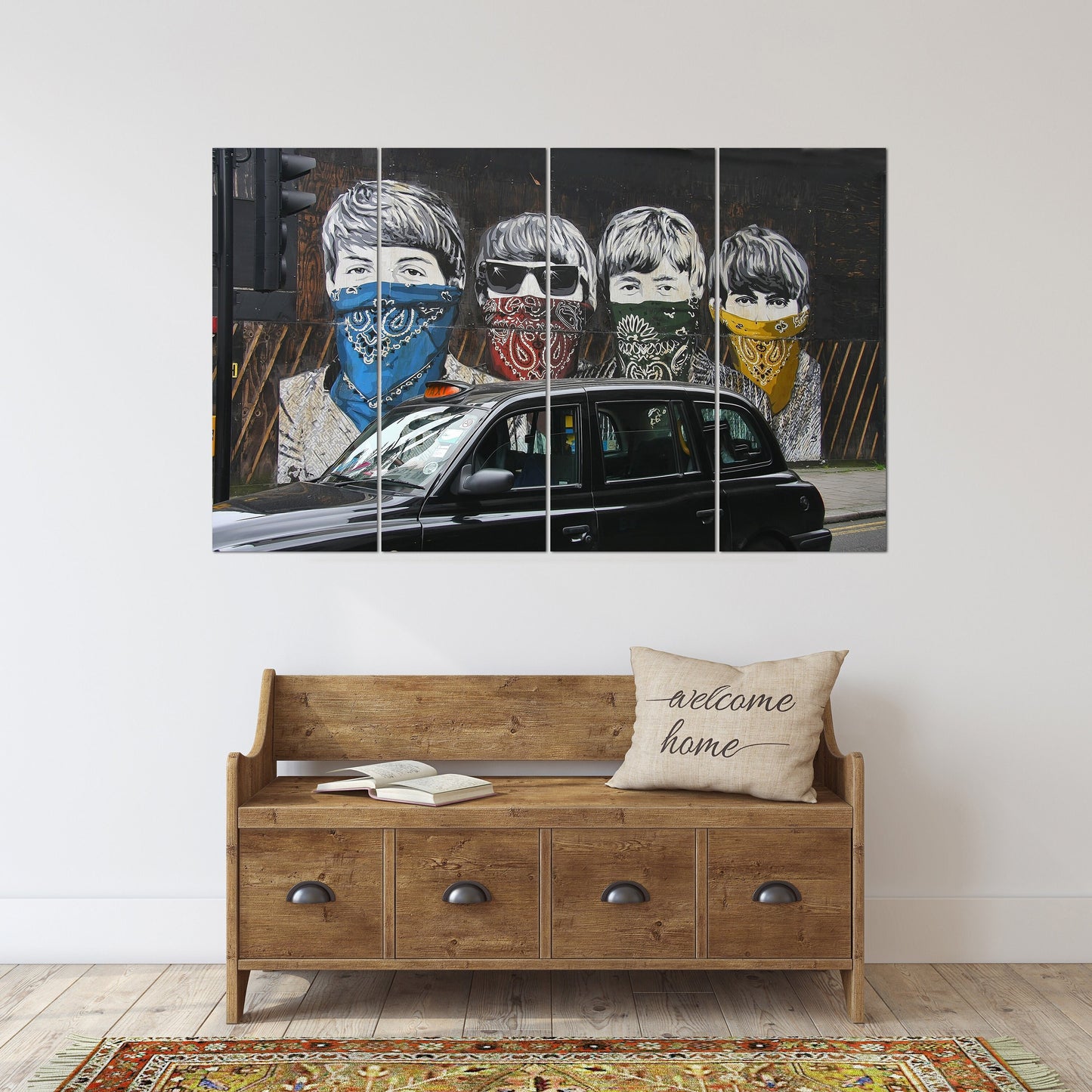 London Reiseposter, Graffiti Wandkunst Leinwandgemälde, trendige Wandkunst, Street Art Druck, Graffiti Poster, moderne Multi Panel Wandkunst