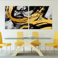 Übergroße gelbe und schwarze Wandkunst, abstrakte Wandkunst, blaue und goldene Wandkunst, abstraktes Gemälde, extra große Leinwand-Wandkunst