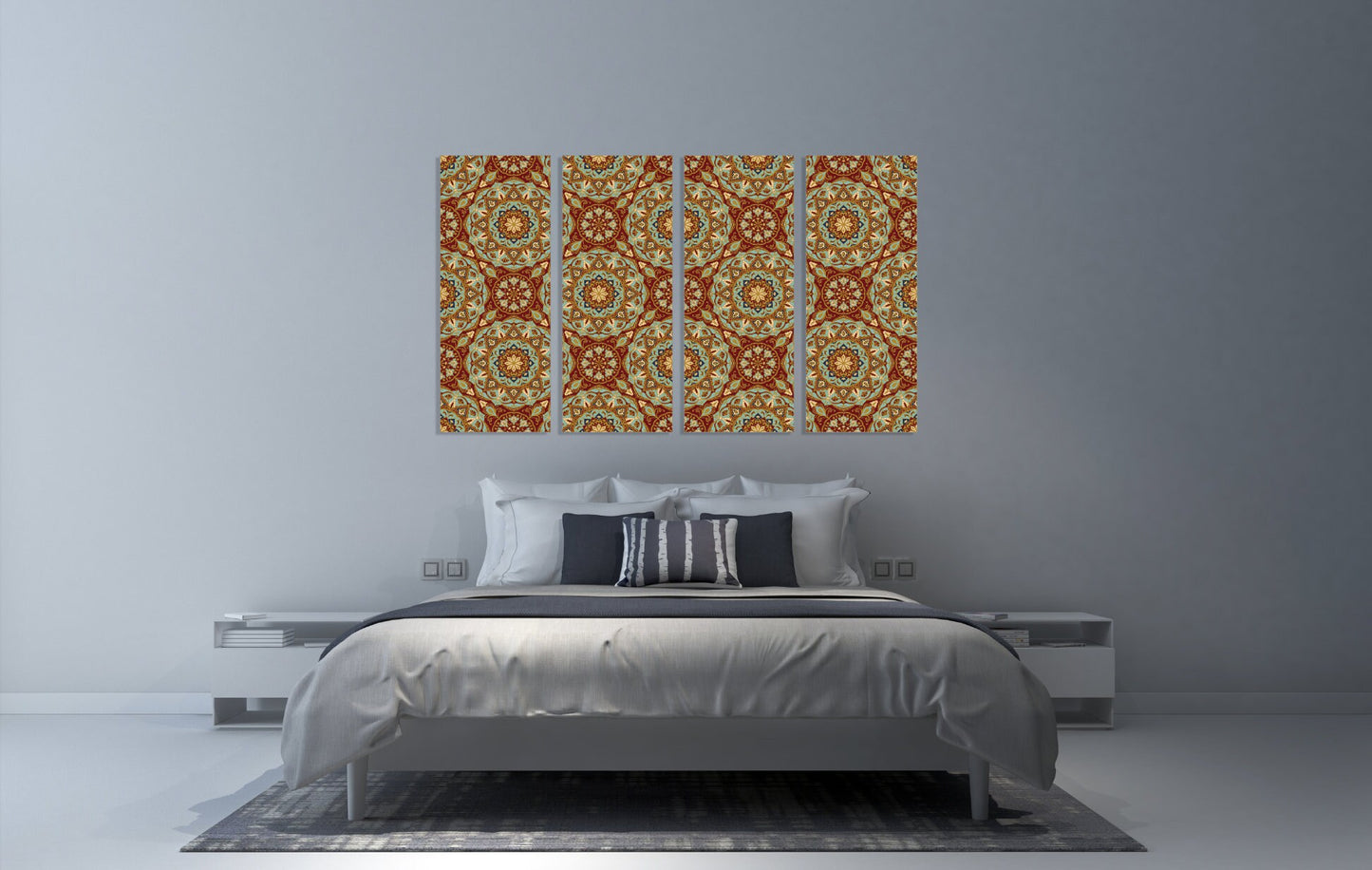 Mandala großer Leinwand-Kunstdruck, Buddha-Indianer-Malerei, religiöse Wandkunst