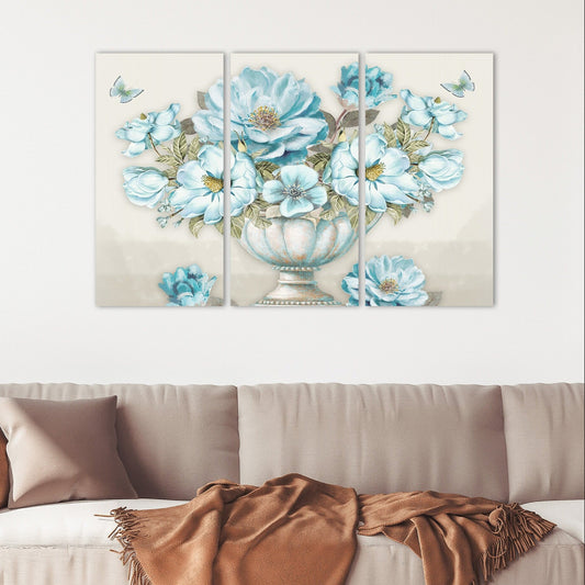 Kunst Boho Blumen Wandkunst, botanischer Druck Leinwand Set Blumen Gemälde breites Badezimmer Wanddekor Geschenk zur Wohnungserwärmung