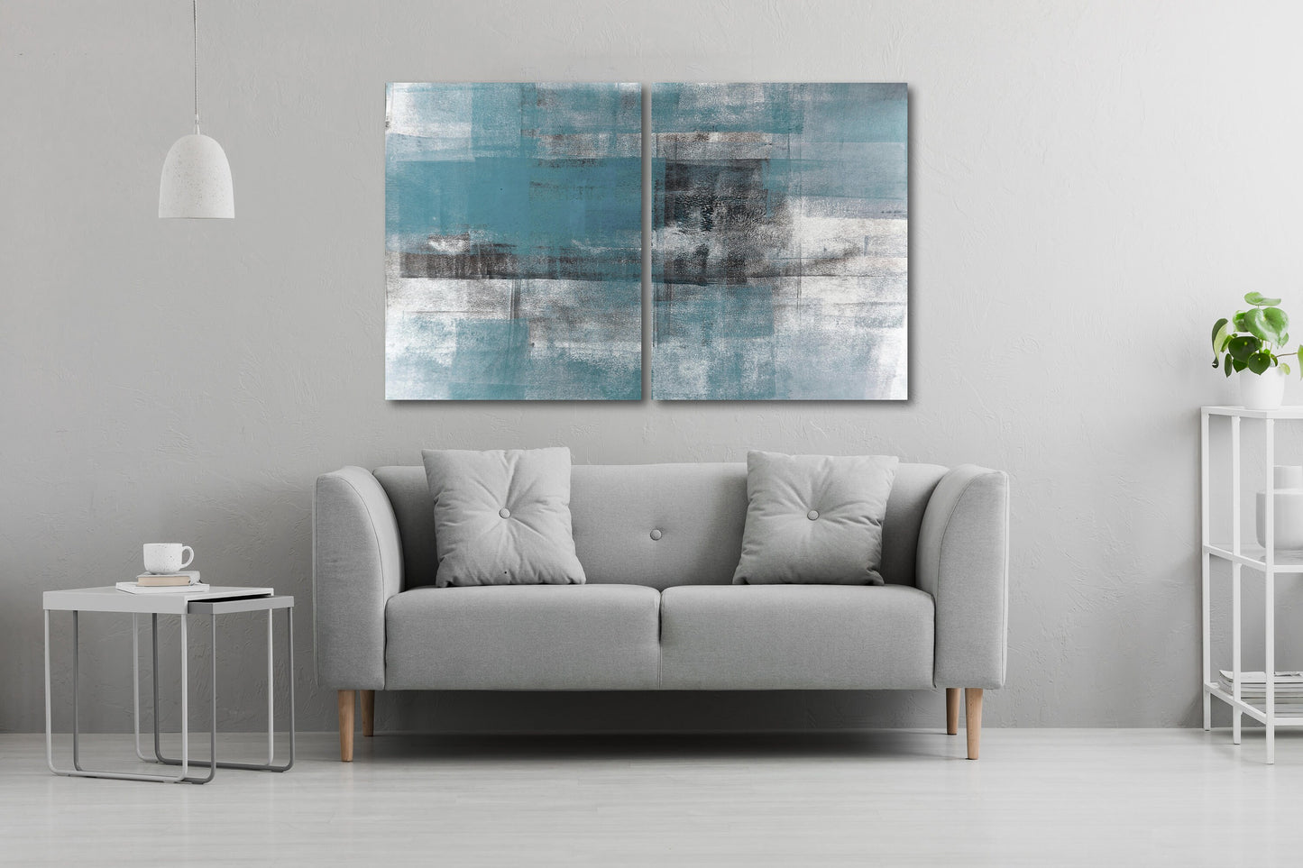 Druckbare blaue Wandkunst moderne abstrakte extra große Leinwand Minimalismus Gemälde