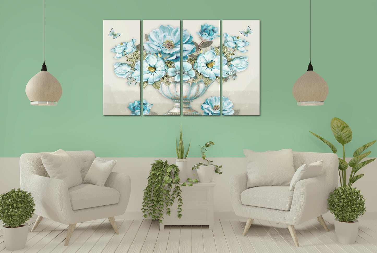 Kunst Boho Blumen Wandkunst, botanischer Druck Leinwand Set Blumen Gemälde breites Badezimmer Wanddekor Geschenk zur Wohnungserwärmung