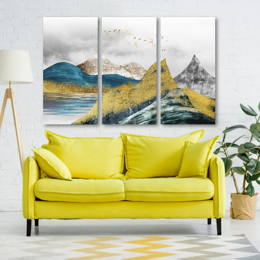 Blue Ridge Mountains abstrakte Natur Wandkunst Leinwand Gemälde japanische Kunst Leinwand Berge Wandkunst Rauchberge Geschenk