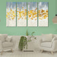 Mehrteilige abstrakte Leinwand, modernes abstraktes Gemälde in Blau und Gelb, extra große Leinwand-Wandkunst