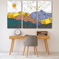 Abstrakte Blue Ridge Mountains Wandkunst Leinwandgemälde, Natur Wandkunst japanische Kunst Leinwand, Berge Wandkunst Rauchberge Geschenk