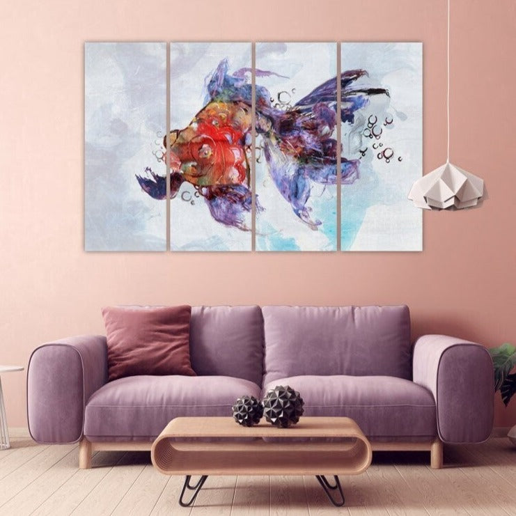 Fisch Wandkunst Überbett Wanddekoration Leinwandgemälde Marine Wandkunst Fisch Wandkunst Maritime Wandkunst extra große Wandkunst