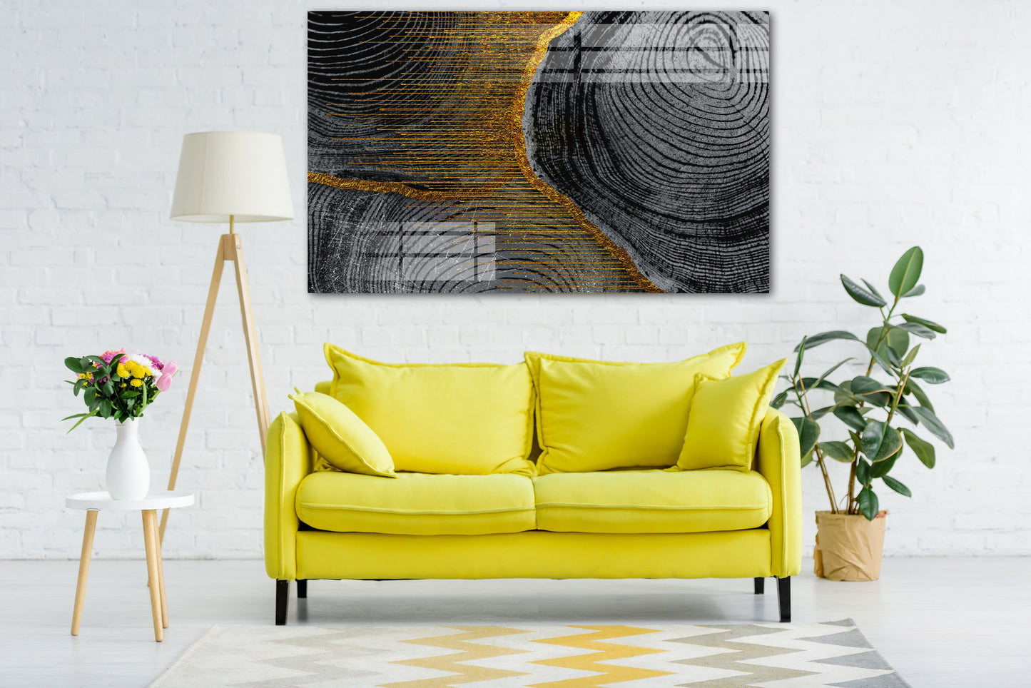 Abstrakte Wandkunst in Gold und Schwarz, moderne Leinwandgemälde, übergroße Wandkunst für Schlafzimmer, Wohnzimmer, Küche, Büro