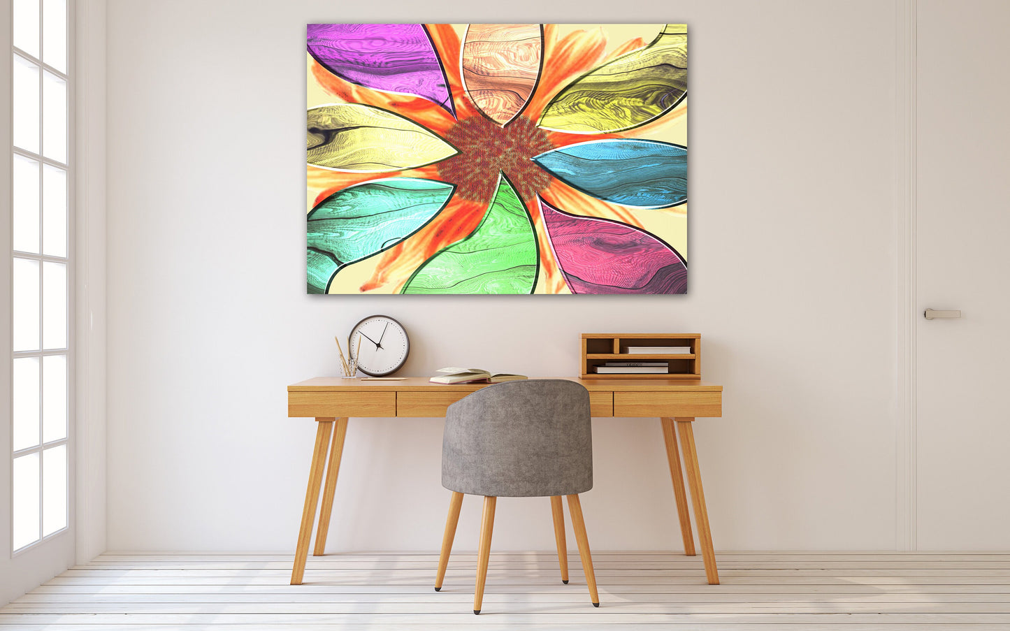 Moderne abstrakte Wandkunst, horizontaler Leinwanddruck, großes Gemälde, Wanddekoration, mehrteilige Wandkunst