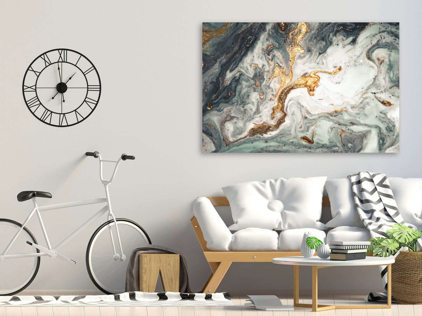 Abstrakte Leinwandkunst, Wanddekor-Leinwand aus goldenem und schwarzem Marmor, abstrakte Gemälde, mehrteilige Wandkunst, Marmor-Leinwand