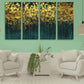 Grüne und goldene extra große Wandkunst, moderne abstrakte druckbare Kunst, mehrteilige Leinwand, abstraktes Wandkunstgemälde, ästhetisches Raumdekor