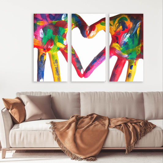 Herz-Wandkunst, Liebesgemälde, Valentinstagsgeschenk, Liebesbild, Herz-Wanddekor, Kunst eines verliebten Paares