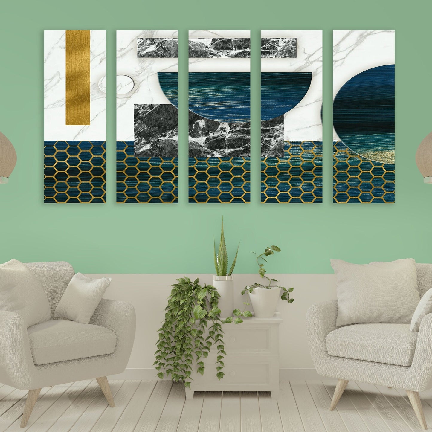 Abstrakte Wandkunst im Marmor-Minimalismus, Wandkunst in Grau und Gold, geometrischer Kunstdruck, trendige Wanddekoration, extra großes Leinwandgemälde