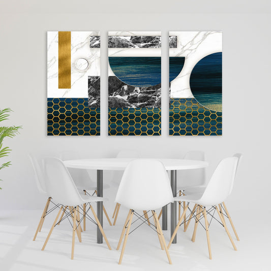 Abstrakte Wandkunst im Marmor-Minimalismus, Wandkunst in Grau und Gold, geometrischer Kunstdruck, trendige Wanddekoration, extra großes Leinwandgemälde