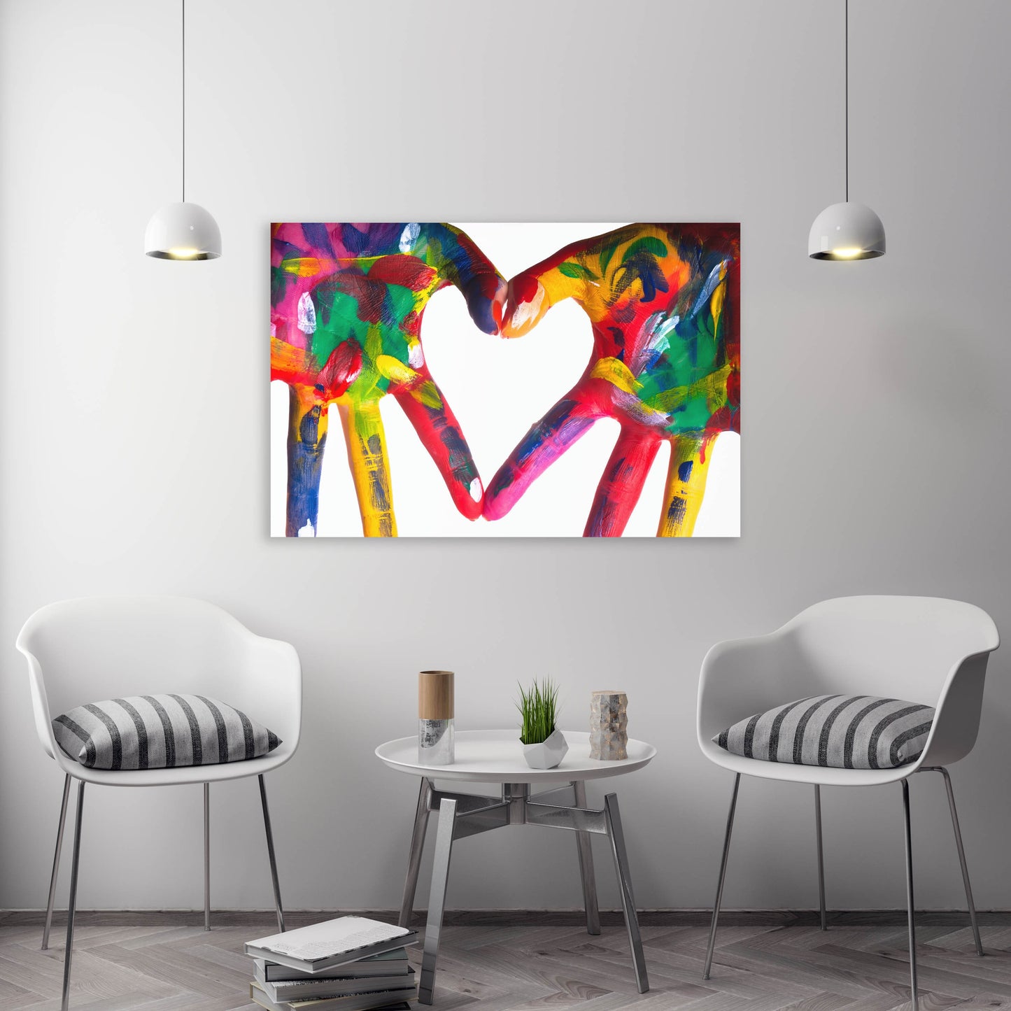 Herz-Wandkunst, Liebesgemälde, Valentinstagsgeschenk, Liebesbild, Herz-Wanddekor, Kunst eines verliebten Paares