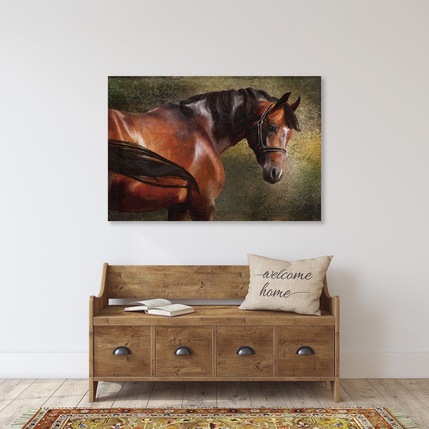 Pferde-Wandkunst. Erstaunliche handgezeichnete Pferdegemälde auf Leinwand. Wohnwanddekor. Leinwandgemälde. Pferd. Druckbare Kunst. Große Leinwandkunst.