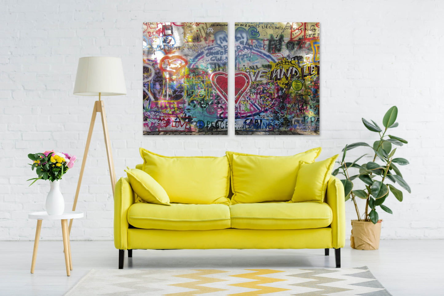 Abstrakte Street Art Leinwand, Liebesgemälde, Graffiti Wandkunst Leinwandgemälde, trendige Wandkunst, Graffiti Poster, rotes Herz Wandkunst