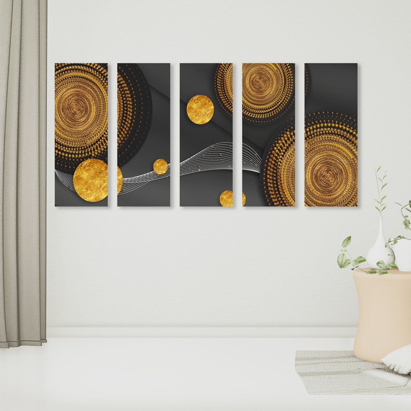 Moderne abstrakte Kunst, abstrakter Kunstdruck, mehrteilige Leinwand, Wanddekoration für Räume, abstrakte Wandkunst, abstraktes Gemälde, extragroße Wandkunst