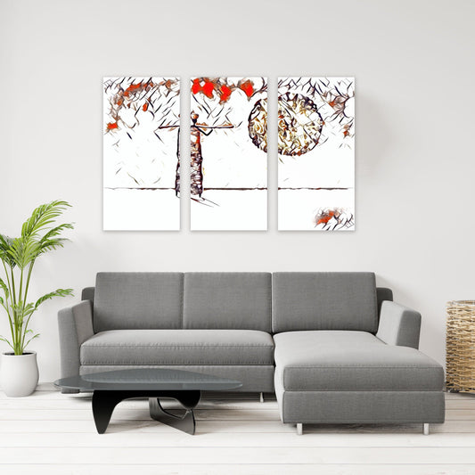 Afrikanische ethnische Retro-Illustration Abstrakte afrikanische Wandkunst Masai Leinwanddruck afrikanische Leinwand Kunst Malerei Masai Malerei Skurrile Kunst