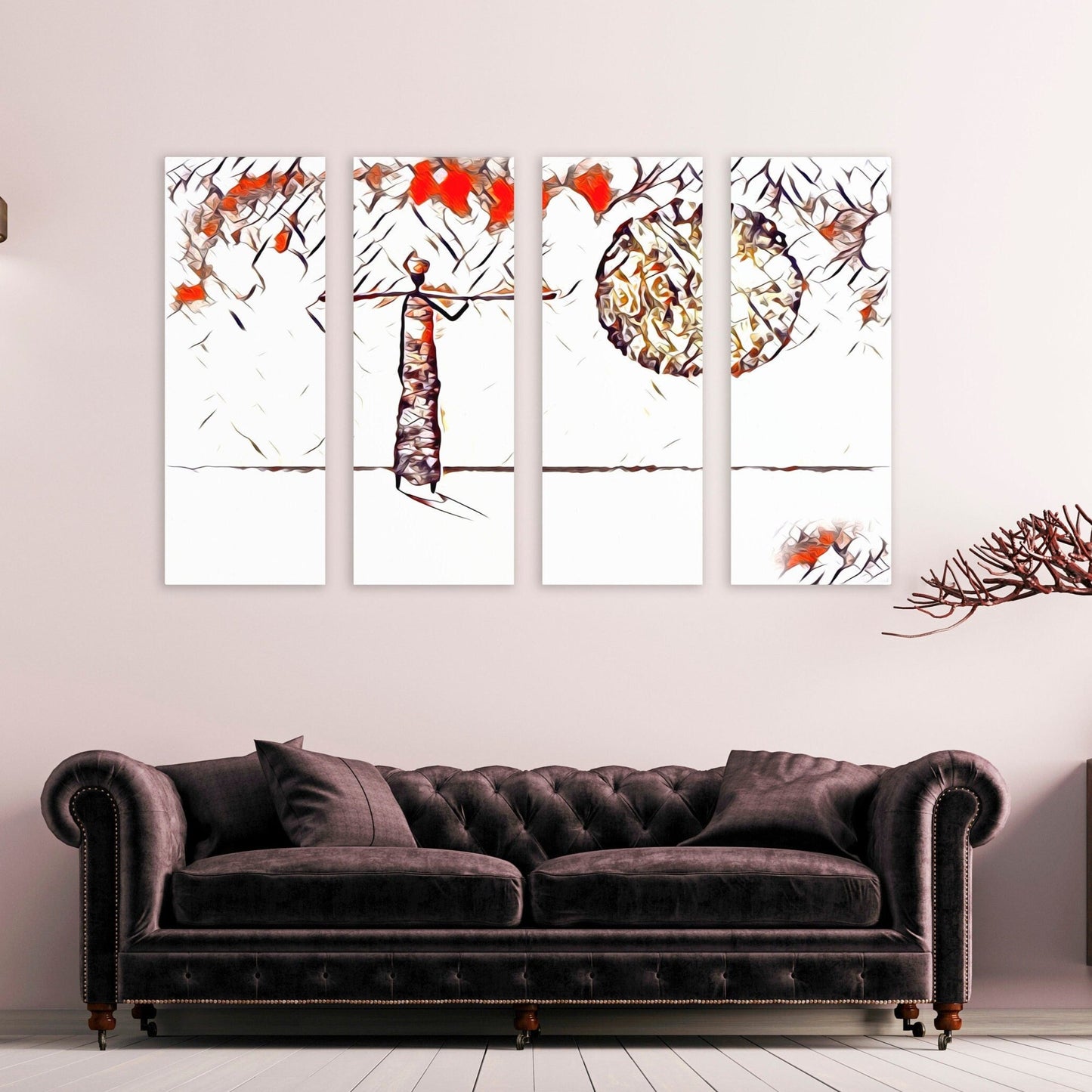 Afrikanische ethnische Retro-Illustration Abstrakte afrikanische Wandkunst Masai Leinwanddruck afrikanische Leinwand Kunst Malerei Masai Malerei Skurrile Kunst