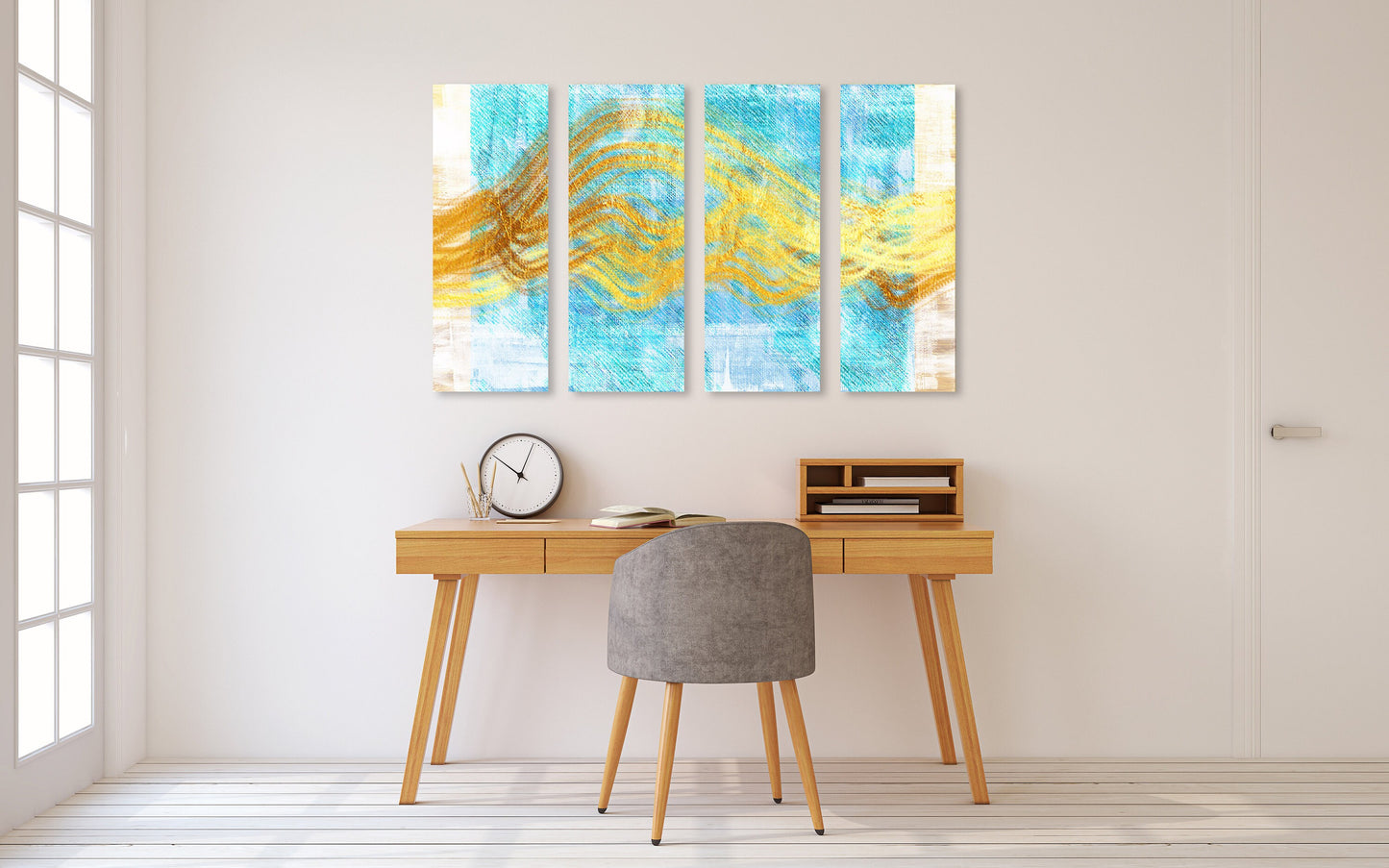 Abstrakte Wandkunst auf Leinwand, modernes neutrales Gemälde, abstrakter Kunstdruck, extragroße Wandkunst, mehrteilige Wandkunst, Badezimmer-Wanddekoration