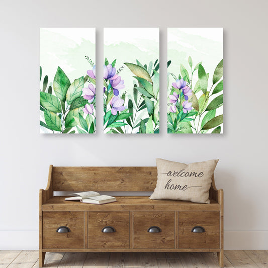 Kräuter-Wandkunst, Blumengemälde, Blumen-Leinwand-Wandkunst, Wandbehang-Dekor, Wandkunst für Schlafzimmer