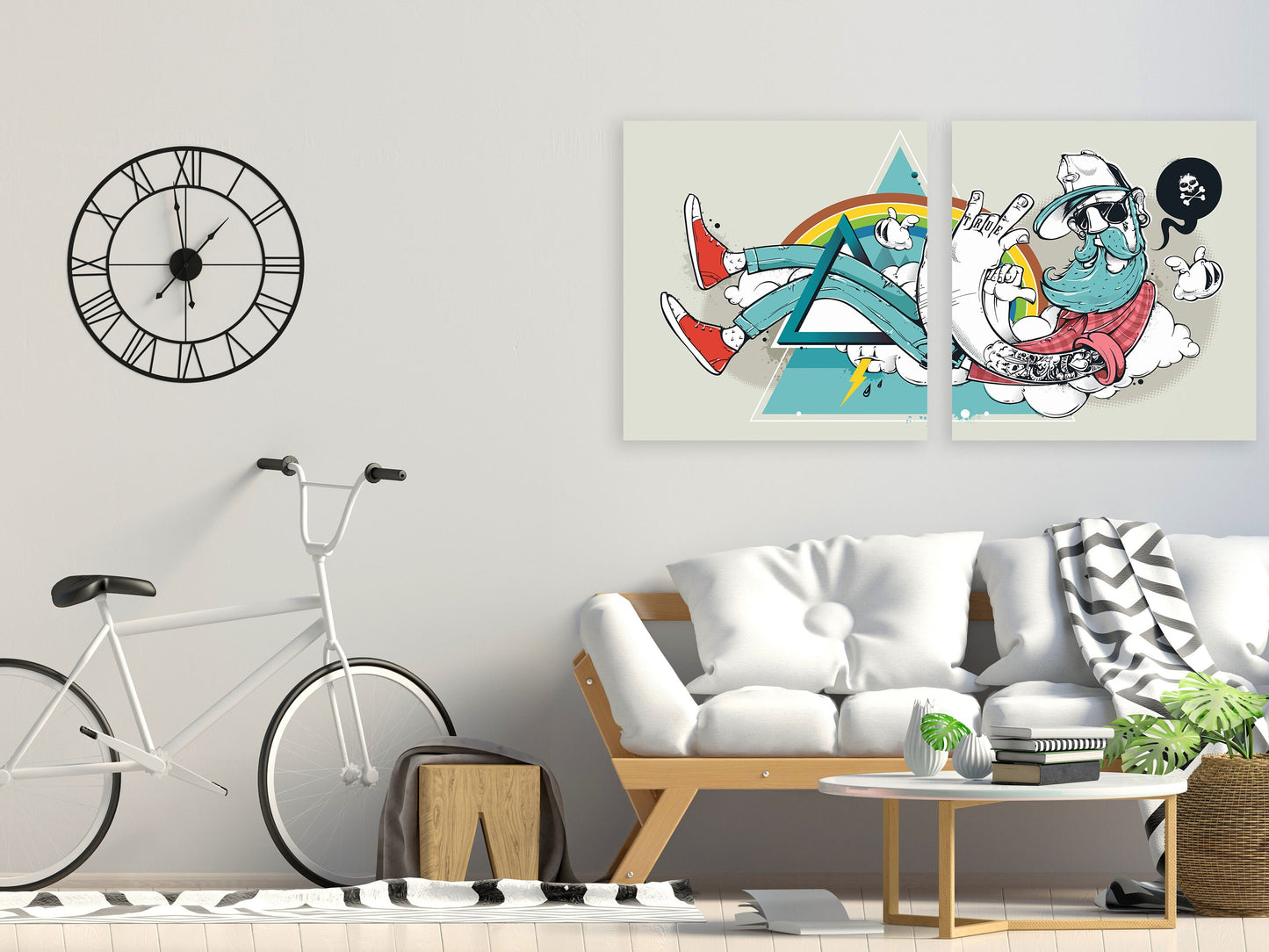 Abstrakte Graffiti-Hipster-Wandkunst, Popkultur-Geschenk, lustige Leinwand-Wandkunst, extra große Wandkunst