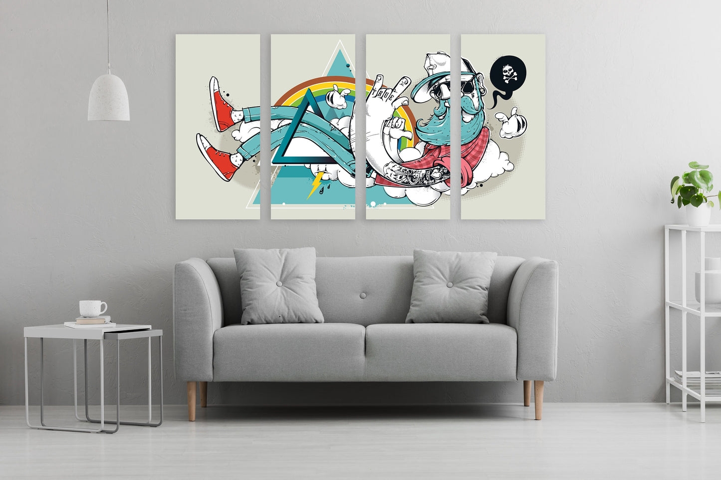 Abstrakte Graffiti-Hipster-Wandkunst, Popkultur-Geschenk, lustige Leinwand-Wandkunst, extra große Wandkunst