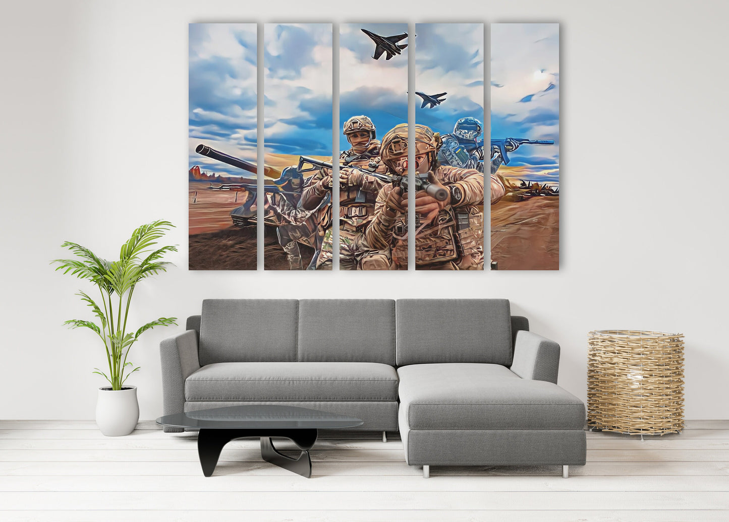 Militärkunst, Militärkunstgemälde, Leinwand mit ukrainischer Flagge, trendige Wanddrucke aus der Ukraine, patriotisches Deko-Geschenk, Unterstützung der Ukraine