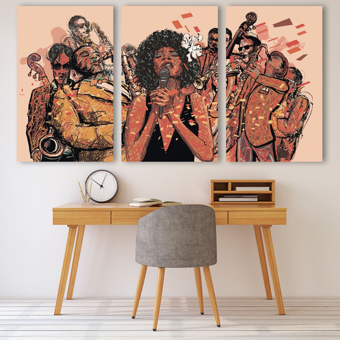 Frau Sängerin Druck Musik Wandkunst Jazz Wand Dekor Leinwand Malerei Musik Wandkunst Leinwand Wandkunst Malerei von Musik Jazz Kunst dekoratives Geschenk