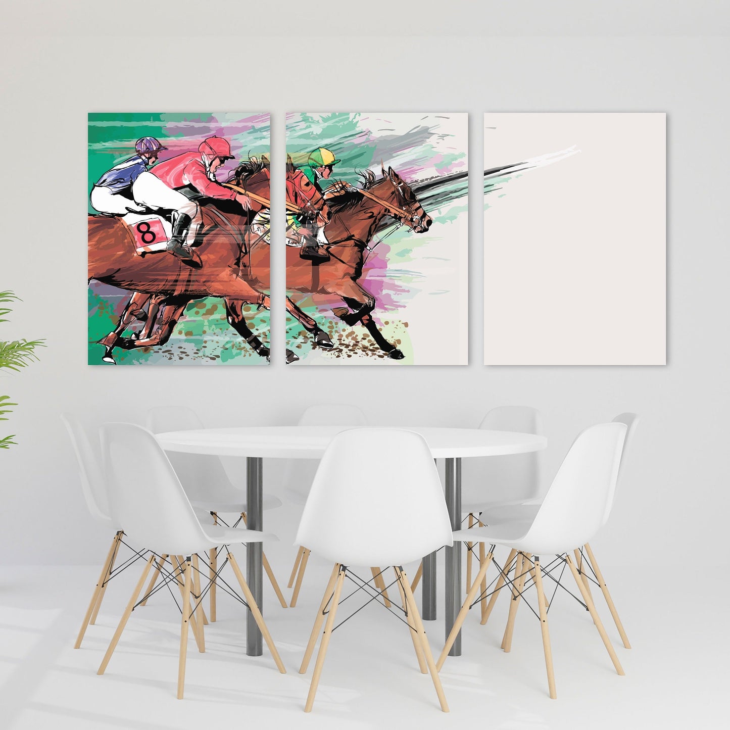 Pferderennen-Kunst, Pferde-Wandkunst, erstaunliche handgezeichnete Pferdegemälde auf Leinwand, Leinwandgemälde, dekoratives Geschenk, Vatertagsgeschenk