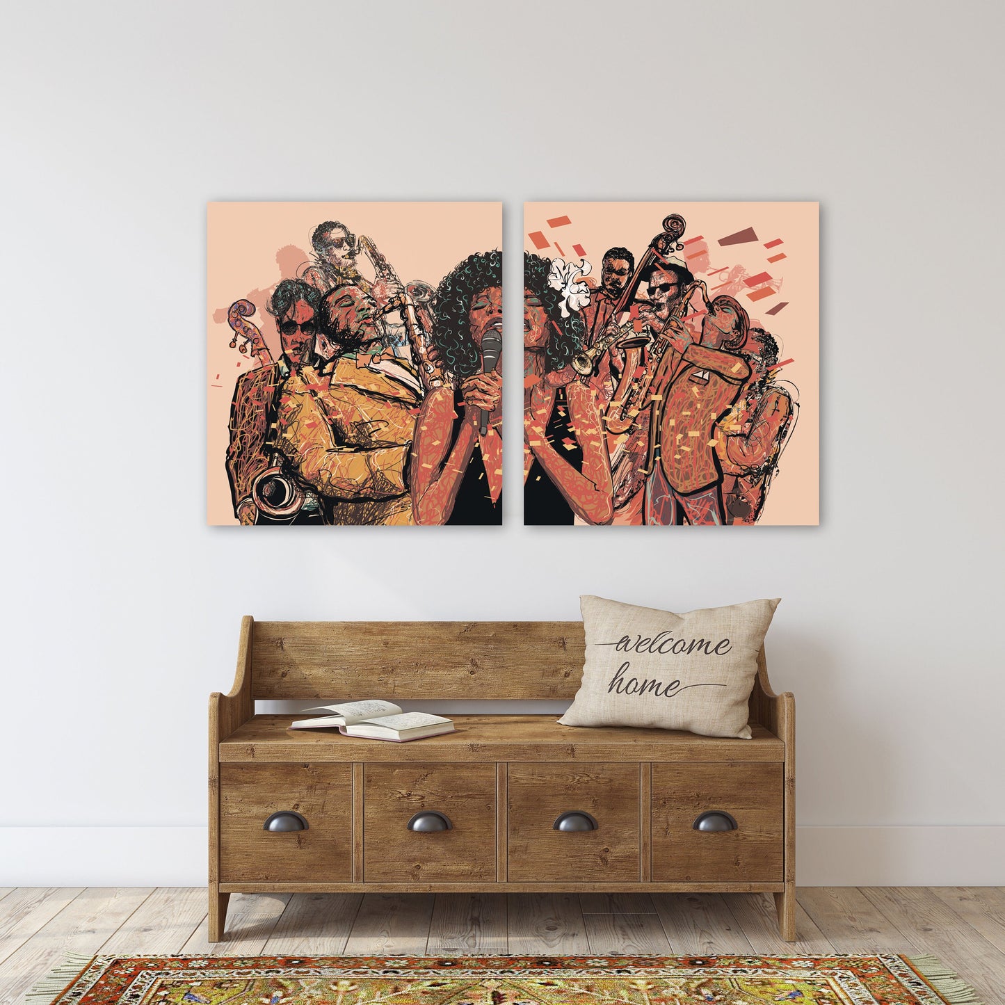 Frau Sängerin Druck Musik Wandkunst Jazz Wand Dekor Leinwand Malerei Musik Wandkunst Leinwand Wandkunst Malerei von Musik Jazz Kunst dekoratives Geschenk