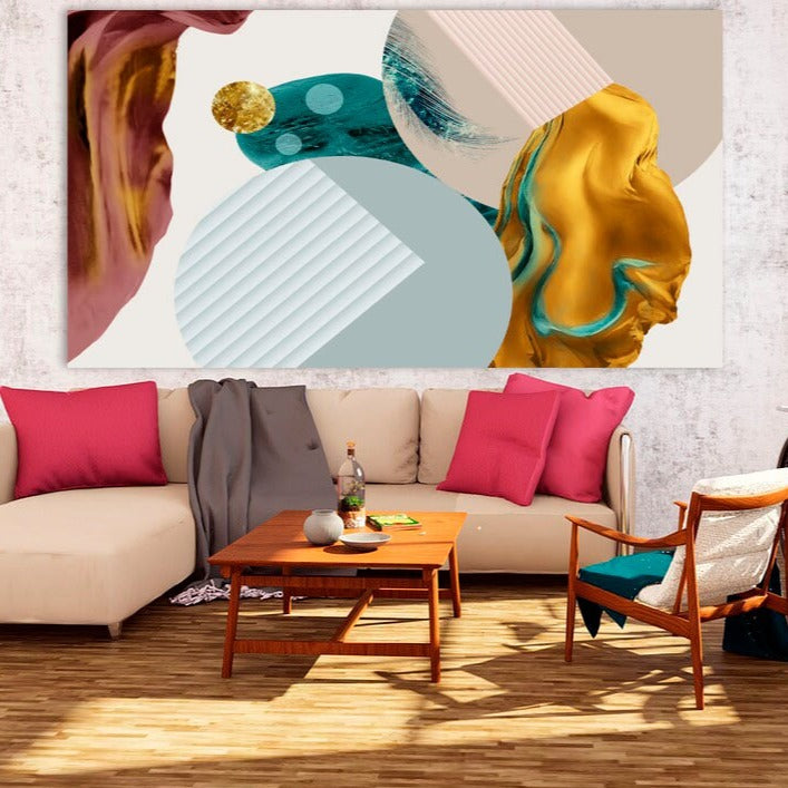 Schrulliger Kunstdruck Abstrakte Wandkunst, neutrale Galeriewand, trendiges Leinwandgemälde, moderne Wandkunst, mehrteilige Wandkunst