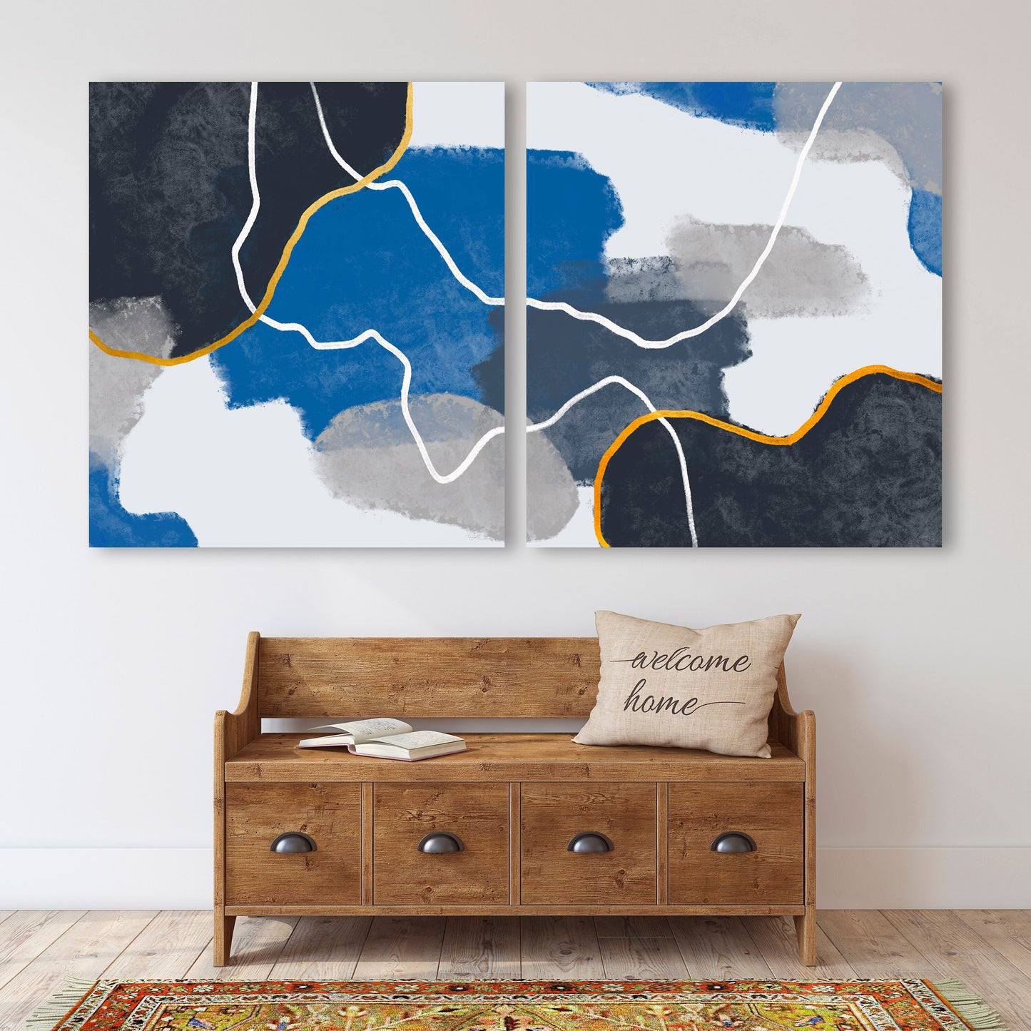 Abstrakte Leinwand-Wandkunst auf mehreren Teilen, extra großer Druck auf Leinwand, 3er-Set abstrakter Kunstdrucke, farbenfrohes Wandkunstwerk als Geschenk, moderne Kunst