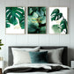 Dreiteilige Pflanzen-Wanddrucke im schwebenden Rahmen, modernes minimalistisches gerahmtes botanisches Kunstwerk, original grünes druckbares 3er-Set Leinwandbilder