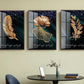 3er-Set botanische Wanddrucke, Leinwandkunst mit goldenen Pflanzen im schwebenden Rahmen, modische Wandkunst auf Leinwand in Gold, gerahmte druckbare Kunstwerke mit goldenen Blättern