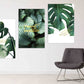 Dreiteilige Pflanzen-Wanddrucke im schwebenden Rahmen, modernes minimalistisches gerahmtes botanisches Kunstwerk, original grünes druckbares 3er-Set Leinwandbilder
