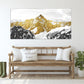 Goldene Berge Leinwand Wandkunst, Gold Floater Rahmen druckbares Kunstwerk, großer Natur Leinwanddruck, Landschaft Wandkunst, Geschenk zur Wohnungserwärmung