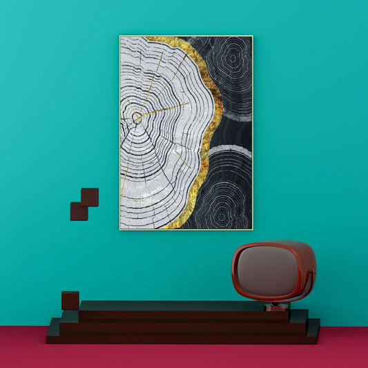 Abstrakte weiß-schwarze Wandkunst, moderne gerahmte Leinwand-Wandkunst, extra großes druckbares Kunstwerk im Floater-Rahmen, trendiges Wohnzimmer-Dekor