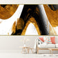 Abstraktes Wandbild im Floating-Rahmen, extra großes Kunstwerk in Schwarz und Gold, modernes Wanddekor zum Aufhängen, druckbare gerahmte Wandkunst für das Wohnzimmer