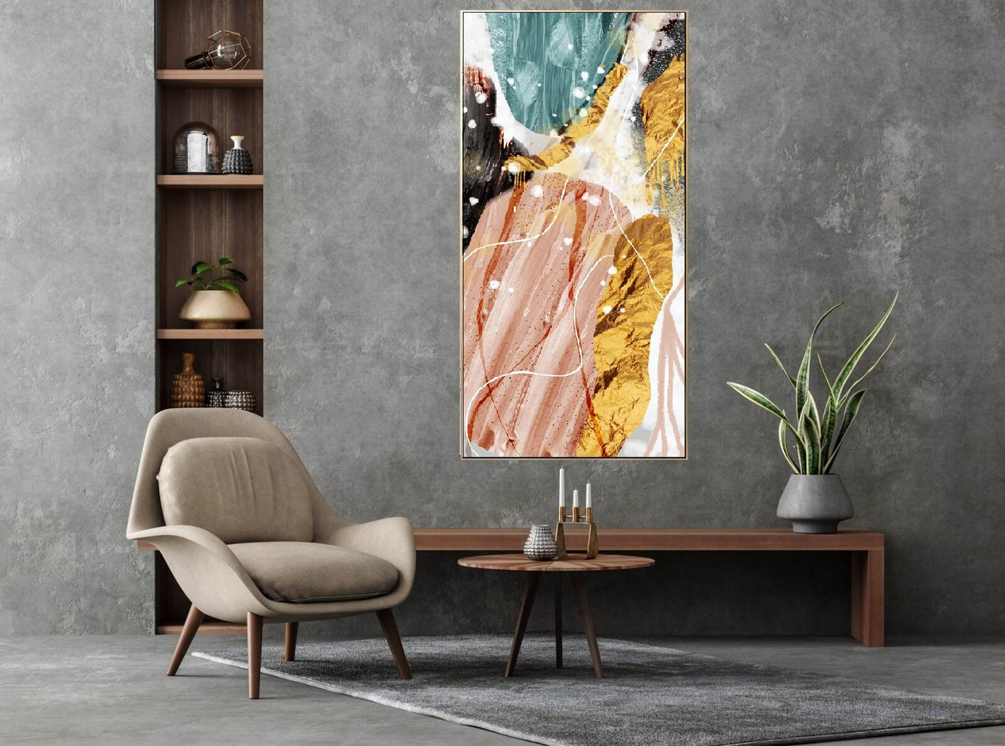 Wandkunst im Marmor-Floater-Rahmen, großes abstraktes druckbares Kunstwerk, moderner farbenfroher Leinwanddruck, gerahmter Kunstdruck fürs Wohnzimmer, Geschenk-Wandkunst