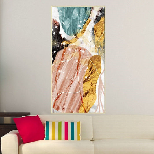 Wandkunst im Marmor-Floater-Rahmen, großes abstraktes druckbares Kunstwerk, moderner farbenfroher Leinwanddruck, gerahmter Kunstdruck fürs Wohnzimmer, Geschenk-Wandkunst