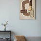 Abstraktes gerahmtes Wanddekor, brauner Floater-Rahmen, großer moderner Leinwanddruck, Designer-Wohnzimmer-Kunstwerk, Bild zum Verschenken