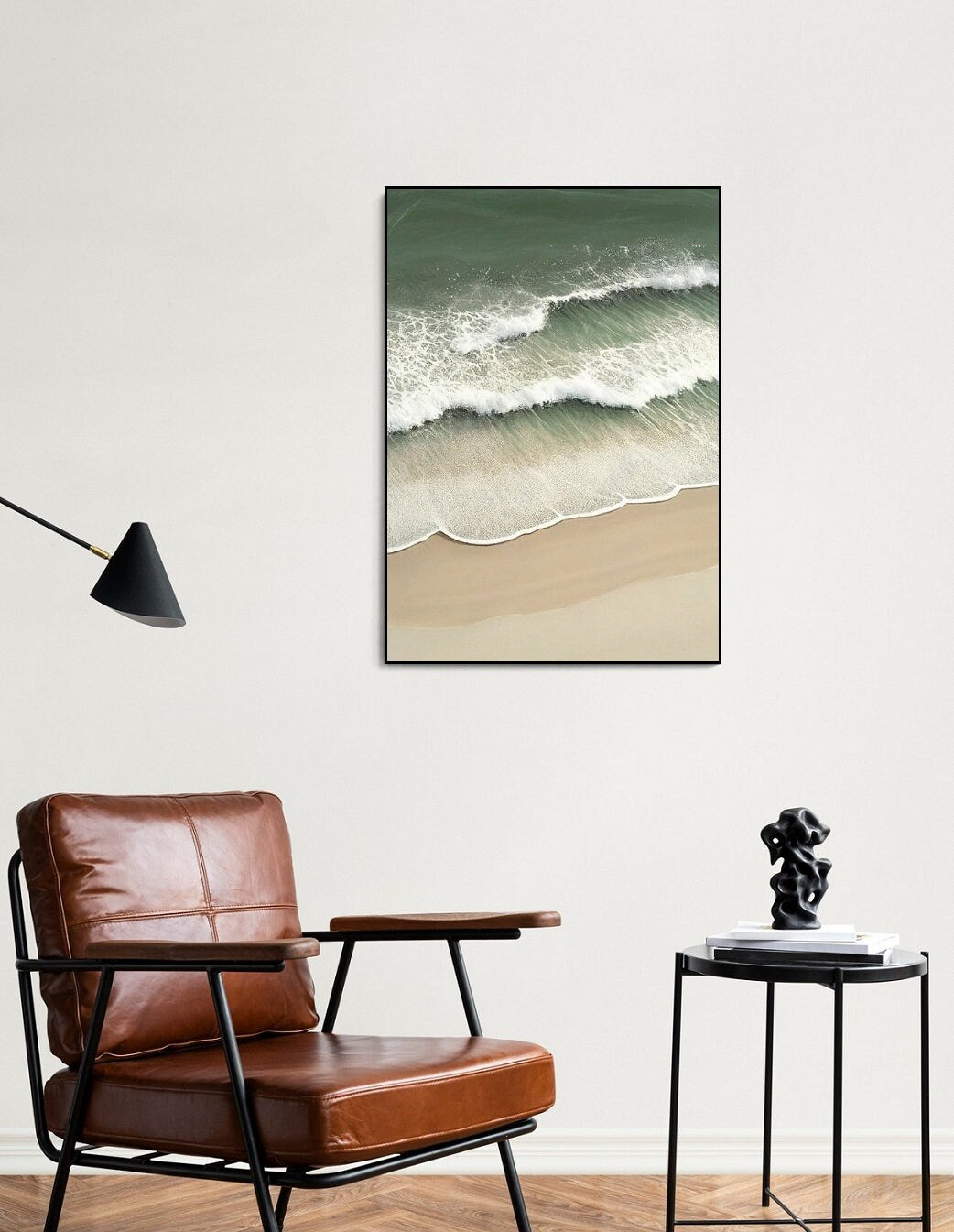 Große Wellen-Wandkunst, schwebender Rahmen, Meereslandschaftskunst, maritime Wanddekoration, druckbare maritime Leinwand-Wandkunst, gerahmtes Meereswellen-Kunstwerk