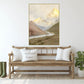 Großes Bergwandbild, Natur-Leinwanddruck im Floater-Rahmen, Wanddekoration mit Landschaftsmotiv, druckbares Kunstwerk fürs Wohnzimmer, trendiges Geschenk