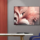 Große florale Wandkunst, schwebender Rahmen mit Blütenblättern auf Leinwand, rosa hängende Wandkunst, modernes gerahmtes Kunstwerk, Schlafzimmerwandkunst mit Blumen