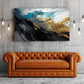 Abstraktes mehrteiliges Wandbild, schwarz-goldener Leinwanddruck, großes druckbares Kunstwerk, dreiteiliger Leinwanddruck, konzeptuelle Schlafzimmer-Wandkunst